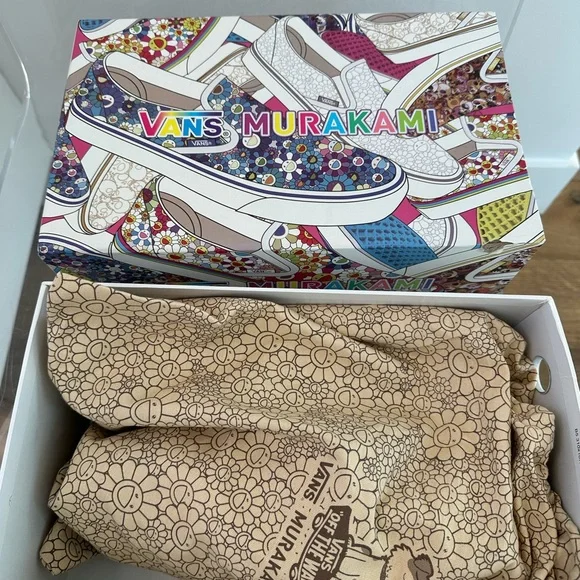 Takashi Murakami X Vans Classic Slip On Flower Silver - Picture 9 of 10